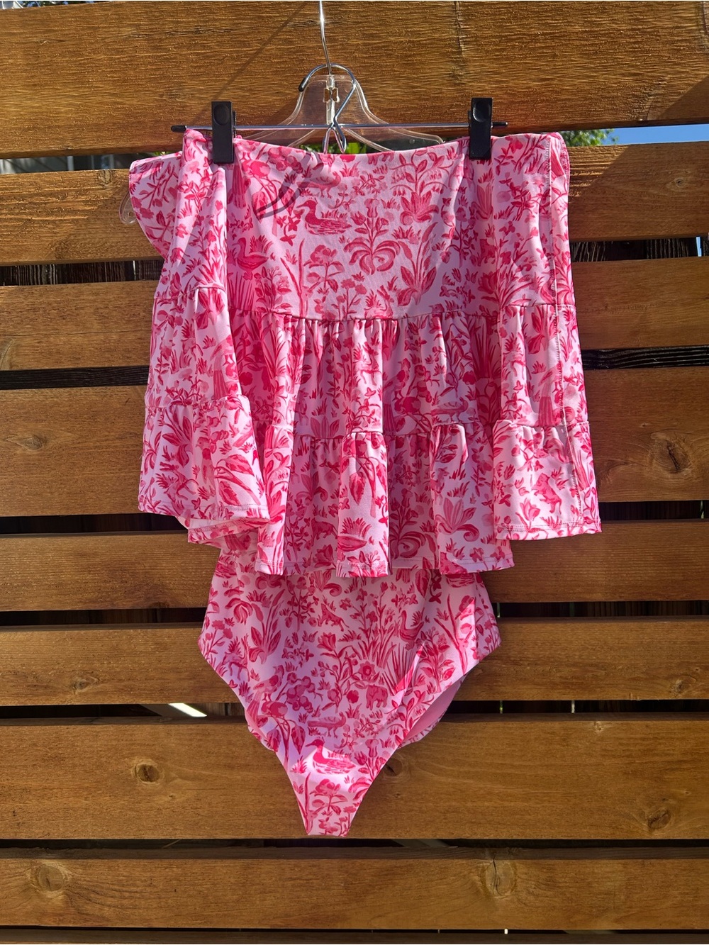 EUC Hill House Palm Beach Pink Sherwood Forest Rosie swimsuit & pool skirt M - Picture 2 of 7